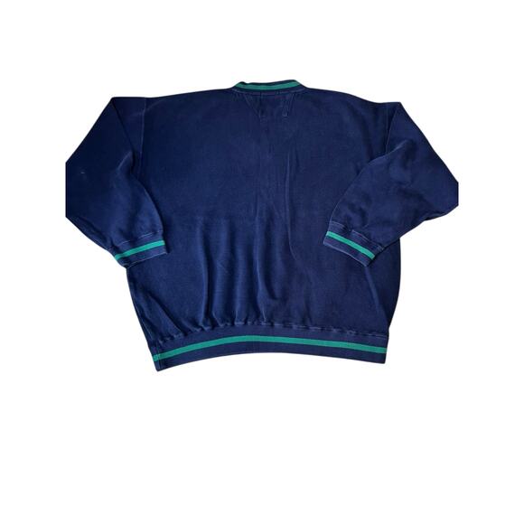 Vintage Alexander Julian COLOURS V -neck 90s Green and blue sweater men size XXl - Picture 2 of 4